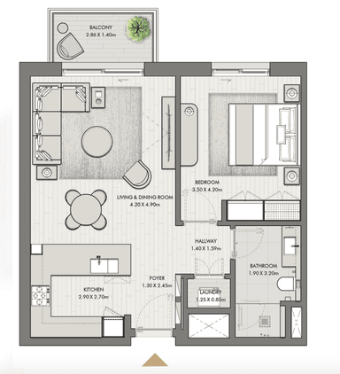 Type 1C Variant 3 - building 2 - 1br