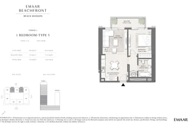 Tower 1 Type 5, Level 2-19, unit 06-08-1 Bedroom Apartment