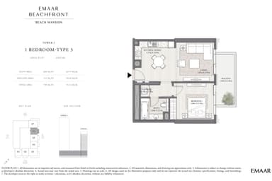 Tower 2 Type 3, Level P2-P7, unit 06-1 Bedroom Apartment