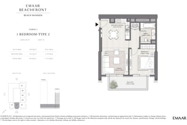Tower 2 Type 2, Level P2-P7, unit 02-1 Bedroom Apartment