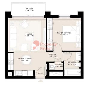 Type 01 Unit 04 Building 1 - 1BD -2