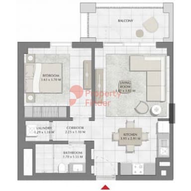 Building 1, Level 5-1 Bedroom Apartment