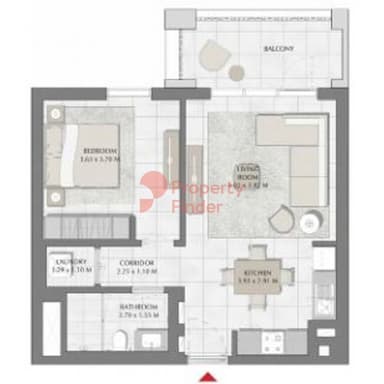 Building 2, Level 2,3,4,5,6-1 Bedroom Apartment