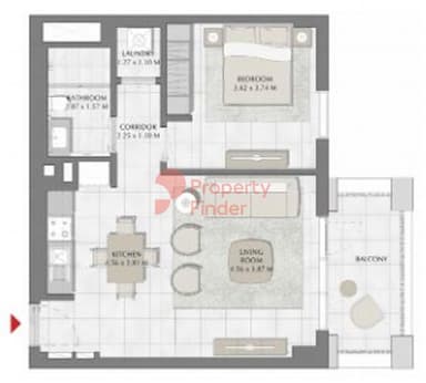 Building 2, Level 2,3,4,5,6-1 Bedroom Apartment
