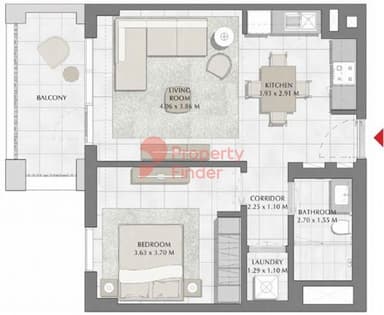 Building 1, Level 2,3,4-1 Bedroom Apartment