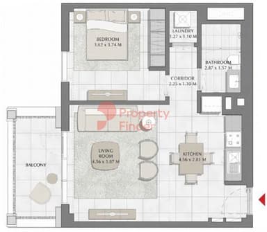 Building 1, Level 6,7-1 Bedroom Apartment