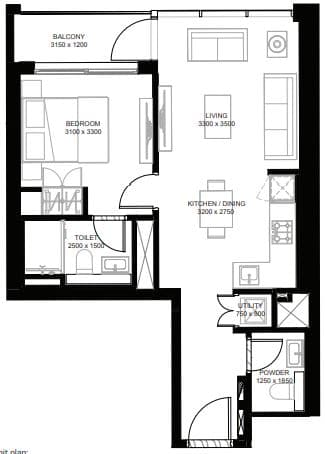 Type B (with balcony) Tower C - 1