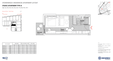 Type A - Apt. no. 216, 316, 416, 516, 616, 716, 816, 916, 1011