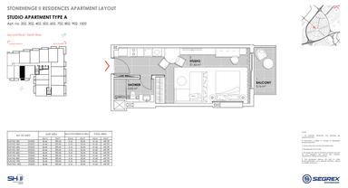Type A - Apt. no. 202, 302, 402, 502, 602, 702, 802, 902, 1002