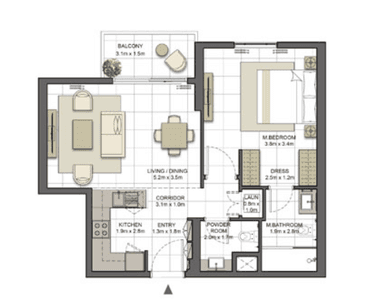 Tower 2 - Type 1B-1 - 1BD