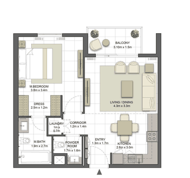 Tower1 - Type 1A - 1BD