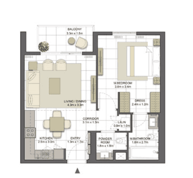 Tower 2 - Type 1A-1 - 1BD