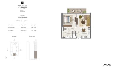 Unit 5, Level 48 - Tower 2 - 1BR ( 013 )