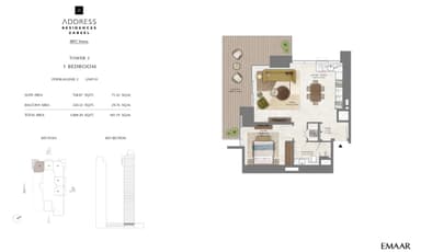 Unit 1, Podium Level 2 - Tower2 - 1BR ( 02 )