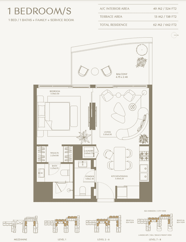 Type S 1 Bedroom