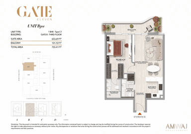 Type B301 - 1 BHK | Gate B