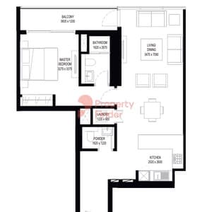Tower B _ Type B (with Balcony) 1BD