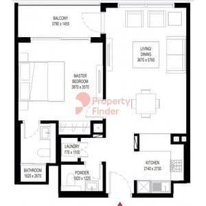 Tower C _ Type Type A (with balcony) 1BD