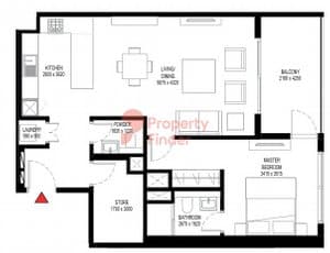 Tower A _ Type D (with Balcony) - Variant 2 1BD