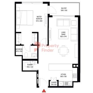Tower B _ Type B (with Balcony) 1BD
