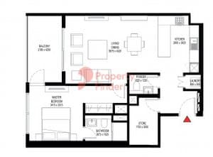 Tower A _ Type D (with Balcony) - Variant 1 1BD