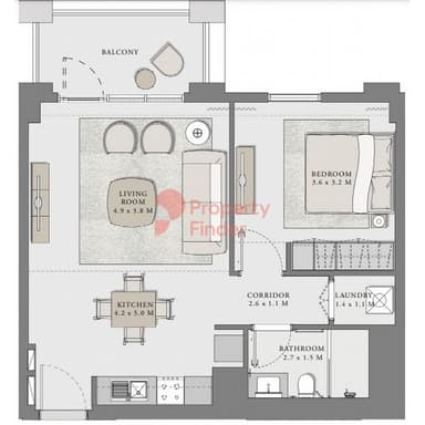 Building 1 Unit 05-1 Bedroom Apartment
