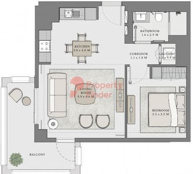 Building 2 Unit 108-1 Bedroom Apartment