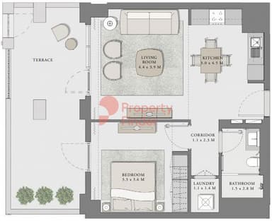 Building 1 Unit 107-1 Bedroom Apartment