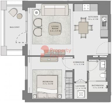 Building 1 Unit 08-1 Bedroom Apartment