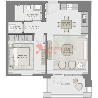 Building 1 Unit 01-1 Bedroom Apartment
