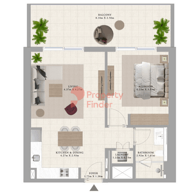 Type 6 Building A-1 Bedroom Apartment