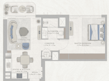 Type 3-Tower2 1 bedr