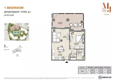 Building 1 - Type A1 - Unit G10 - 1BD