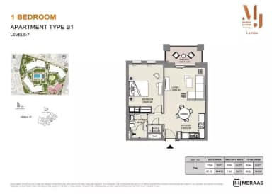Building 3 - Type B1 - Unit 704 - 1BD