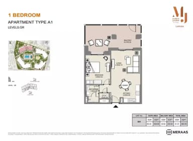 Building 1 - Type A1 - Unit G01 - 1BD