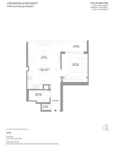Type P-Variant 1-Tower C-1BED
