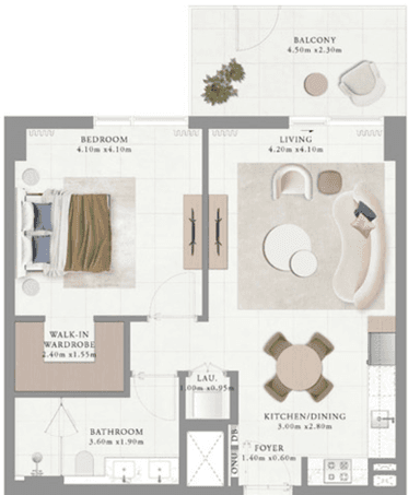 Type 1 1 bed Building 1